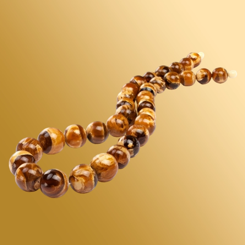 Бусы из прессованного янтаря