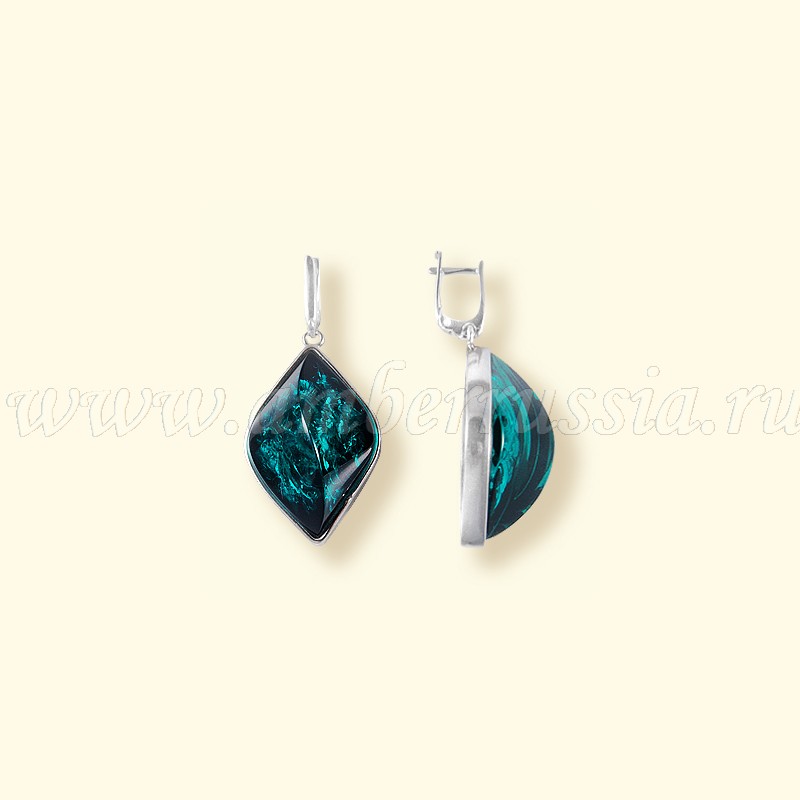 Серьги Бернит, посеребрение